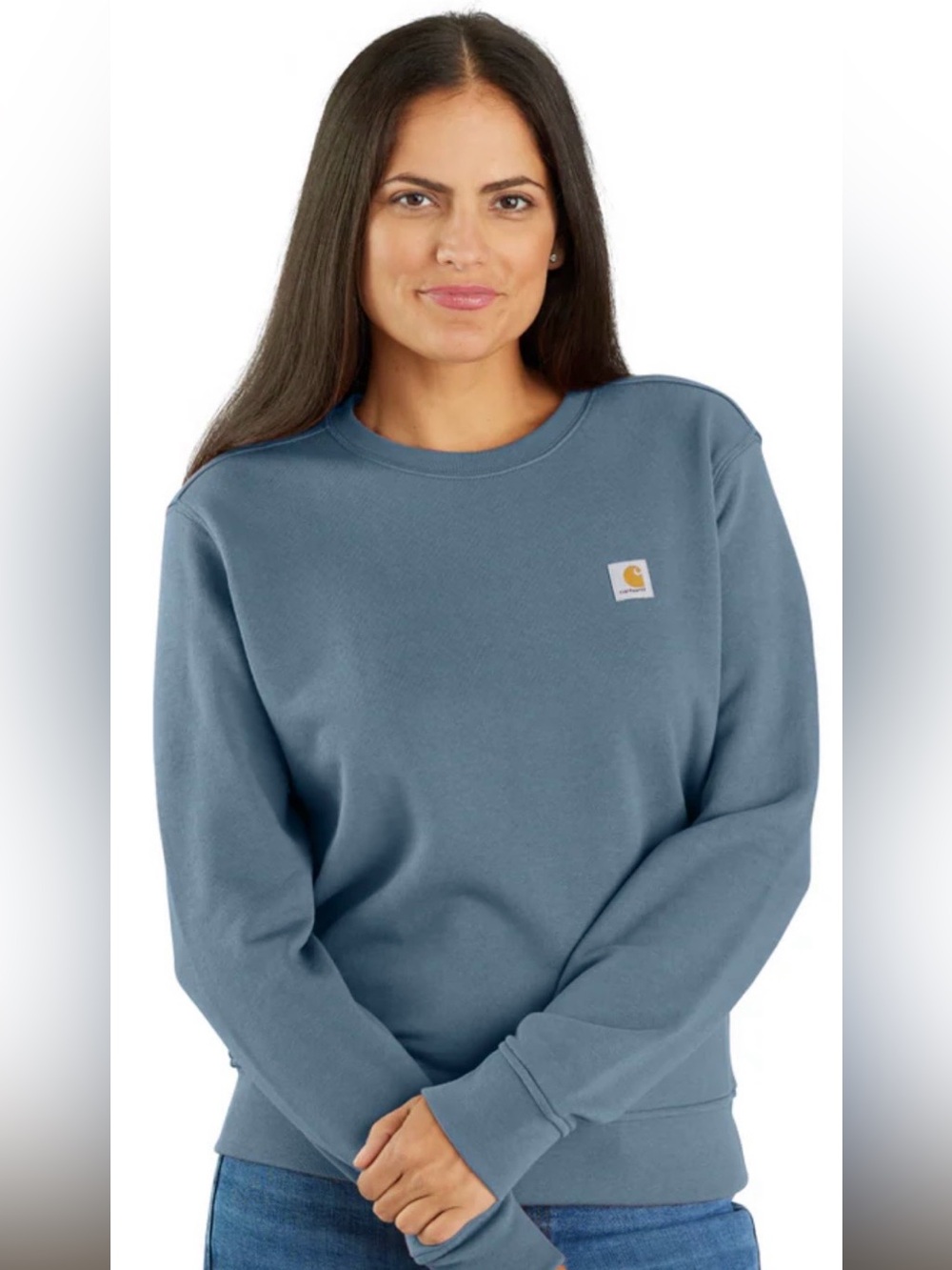 Carhartt Women's Slate Blue Crewneck Sweatshirt relaxed fit Medium pullover work